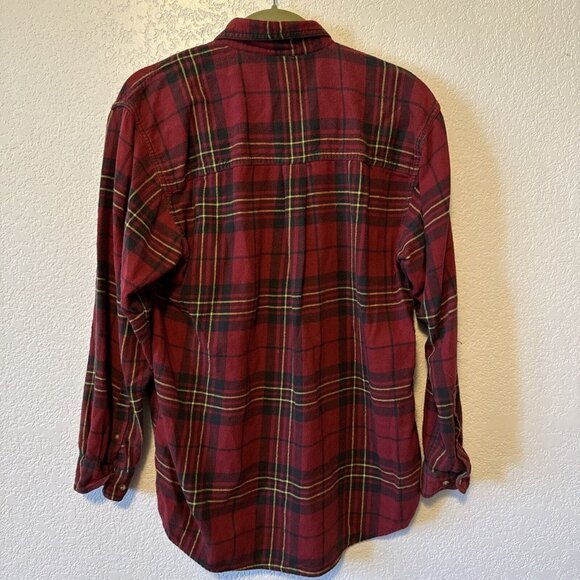 REI Soft Mens Med Red Flannel Shirt Plaid Long Sleeve Button Up Outdoor Tarten - Picture 4 of 5
